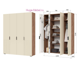 Четырехстворчатый шкаф "Соната" 160 см