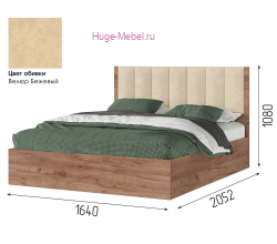 Кровать 160х200 "Рейн" с мягким изголовьем