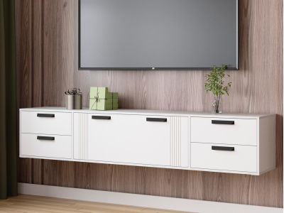 Тумба ТВ подвесная 2.2 метра "Парус-12" белая