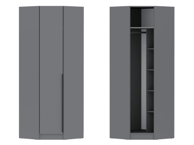 Угловой шкаф "Мадрид" графит (угол скос) Угловой шкаф "Мадрид" графит (угол скос)