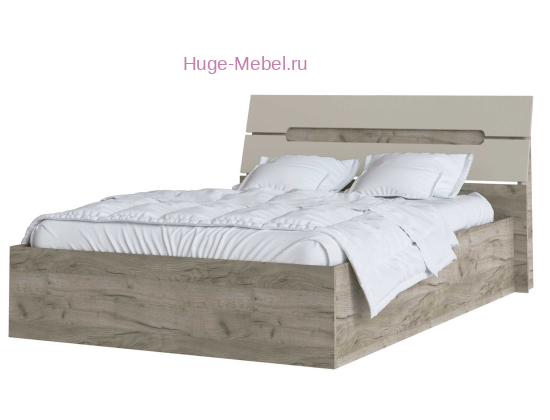 Кровать 140х200 "Гавана" кашемир/крафт серый с основанием ЛДСП