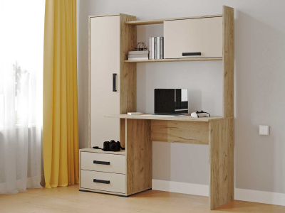 Стол компьютерный "Квартет-9" кашемир/крафт серый