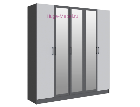 Шкаф 200 см "Вегас" графит +серый камень