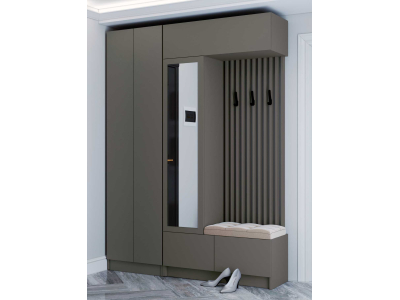 Прихожая "Руэлла" 1.6 метра графит серый Прихожая "Руэлла" 1.6 метра графит серый