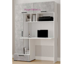 Стол компьютерный "Квартет-11" ателье светлое/белый