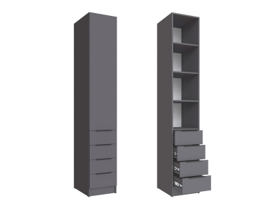 Шкаф "Мадрид" 40 см с 4 ящиками графит Шкаф "Мадрид" 40 см с 4 ящиками графит