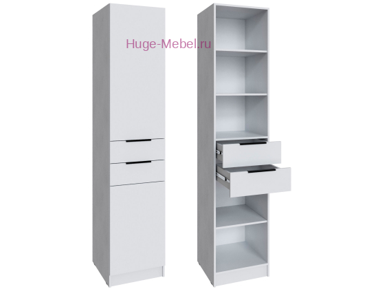 Шкаф 50 см с 2 ящиками "Мадрид" белый