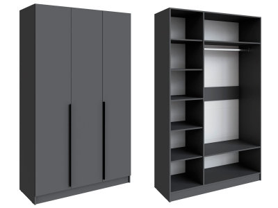 Шкаф "Мадрид" 1,4 м без зеркала графит Шкаф "Мадрид" 1,4 м без зеркала графит