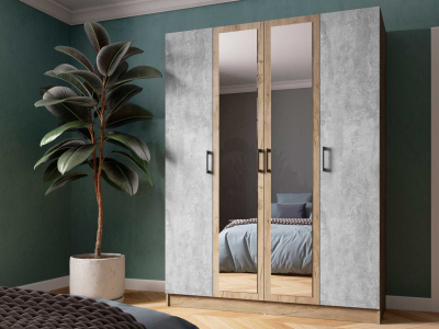 Шкаф 160 см "Вегас" крафт серый +цемент Шкаф 160 см "Вегас" крафт серый +цемент