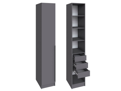 Шкаф "Мадрид" 40 см с 3 ящиками внутри (графит)