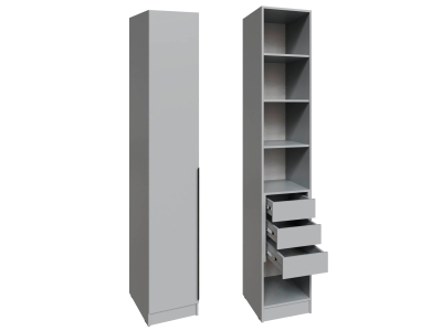 Шкаф "Мадрид" 40 см с 3 ящиками внутри серый камень