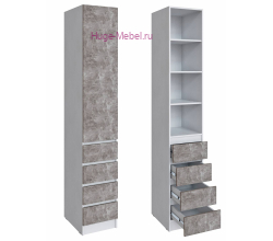 Шкаф "Мадрид" 40 см с 4 ящиками без ручек ателье