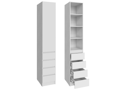 Шкаф "Мадрид" 40 см с 4 ящиками без ручек белый