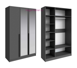 Шкаф "Мадрид" 1,4 м с зеркалом графит