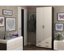 Шкаф с ящиками "Дуэт венге/дуб"